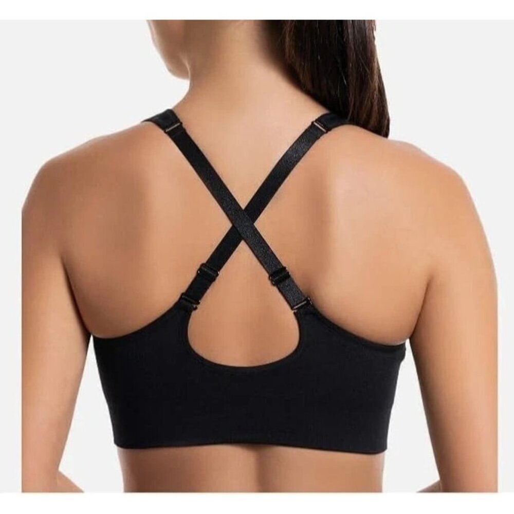 NEW Gray Black Puma Women's L 2 Pack Seamless Sports Bra - Picture 4 of 6